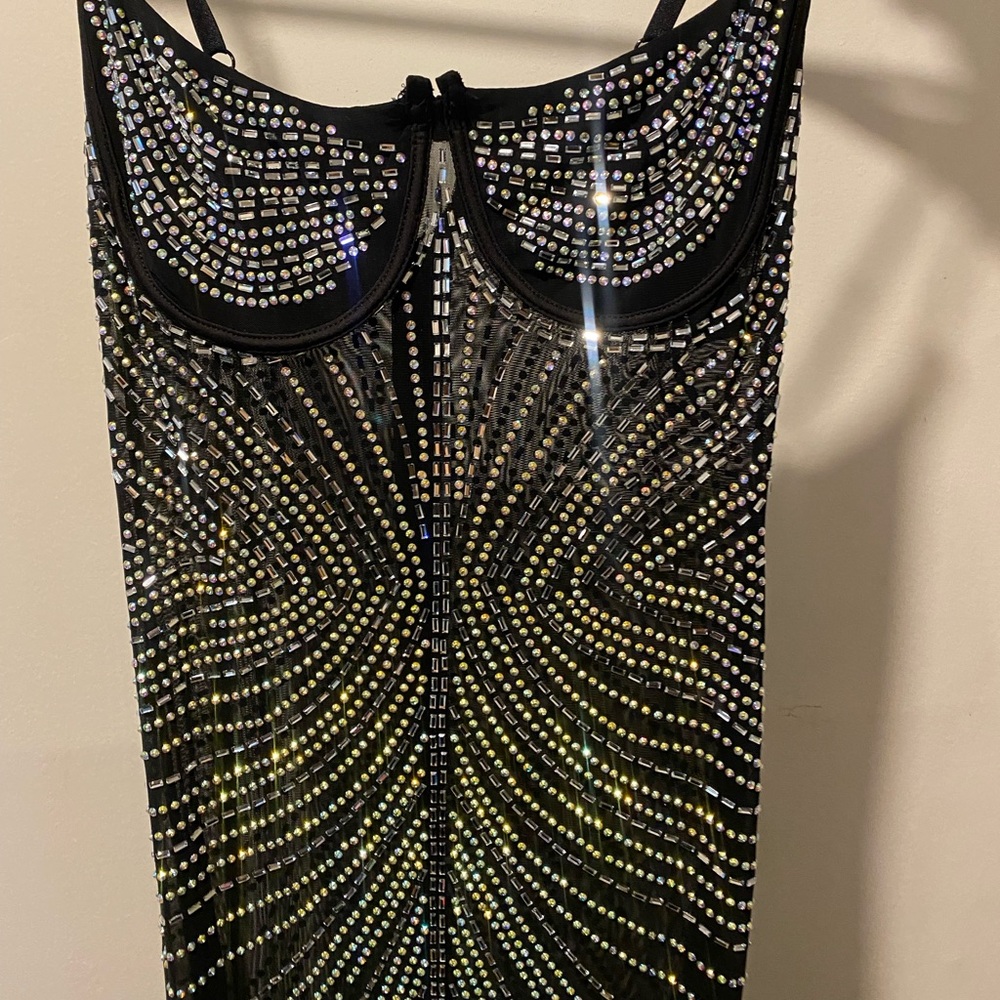 Black embellished maxi dress